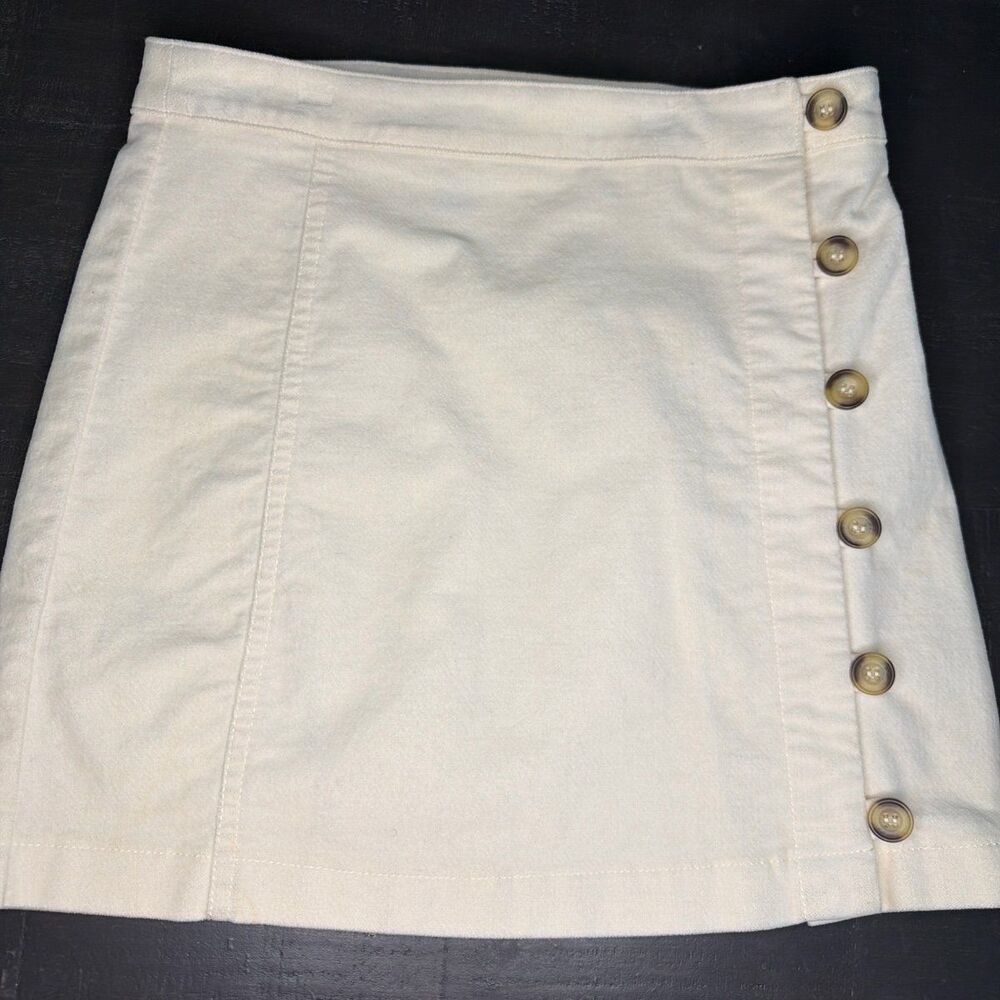 Forever 21 Cream Skirt With Side Buttons